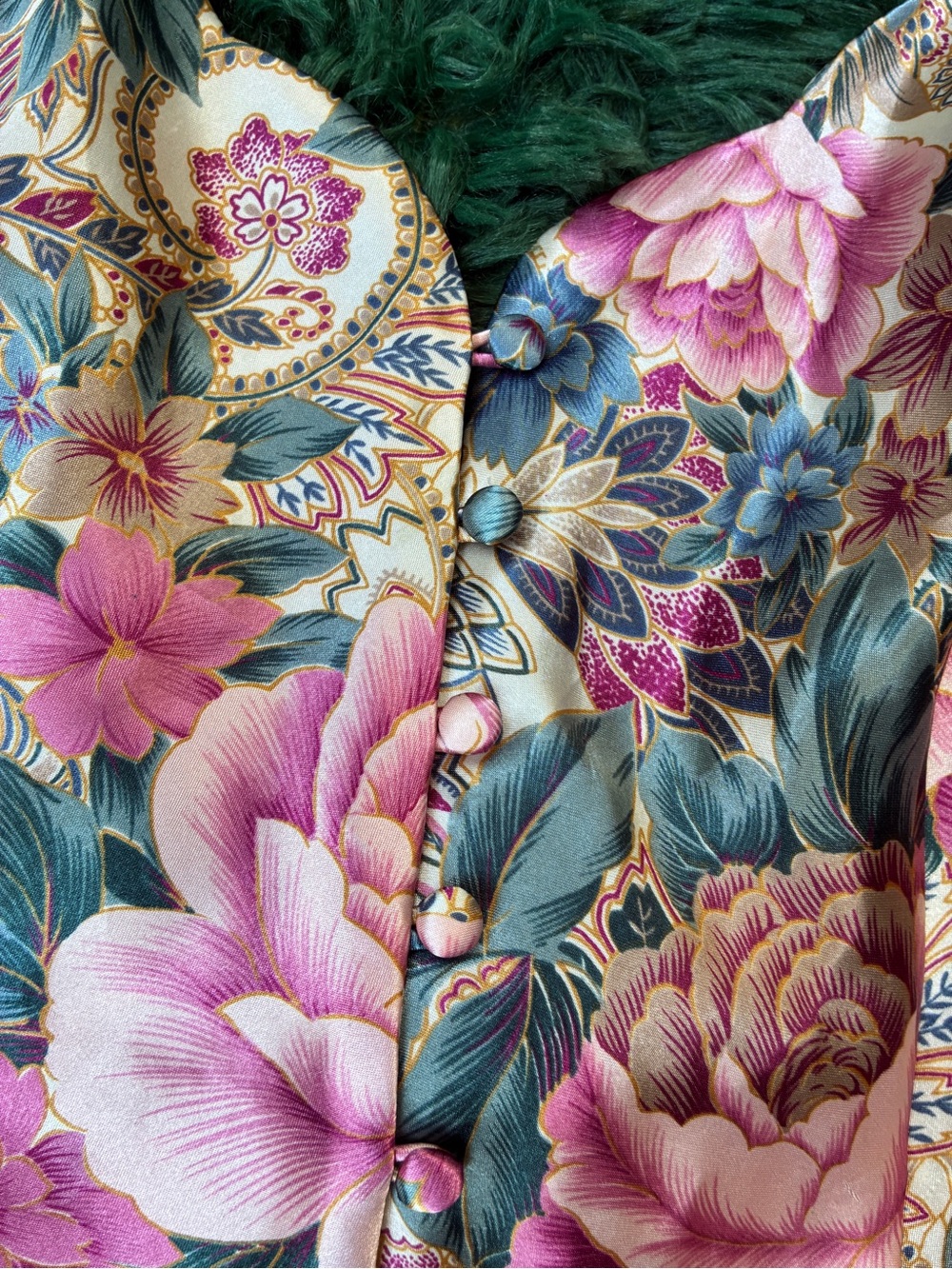 Vintage Victoria’s Secret Gold Label Floral Satin Slip Dress - Picture 2 of 11